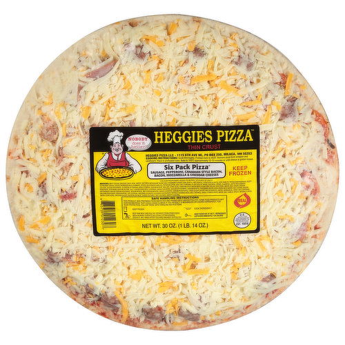 Heggies Pizza Pizza, Thin Crust, Six Pack