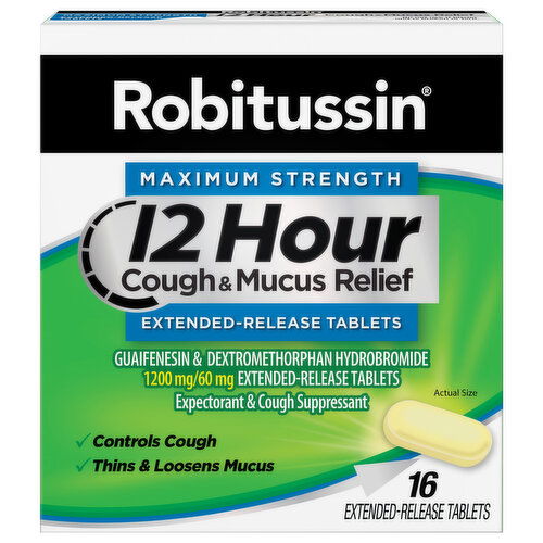 Robitussin Tablets 12 Hour Maximum Strength Cough & Mucus Relief