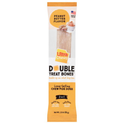 Ultra Chewy Double 2-in-1 Peanut Butter Flavor Treat Bones