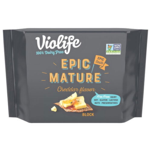 Violife Cheese, Cheddar Flavor, Epic Mature, Block