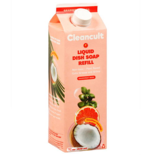 Cleancult Liquid Dish Soap Refill, Grapefruit Basil