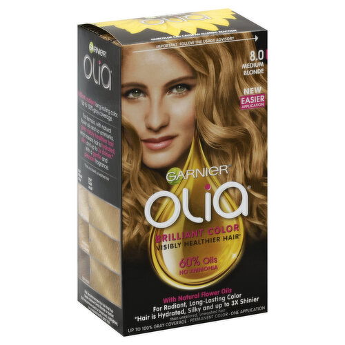 Olia Permanent Hair Color, Medium Blonde 8.0