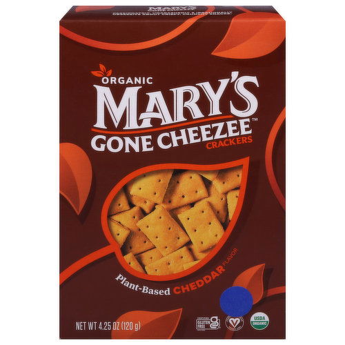 Mary's Gone Cheezee Crackers, Cheddar Flavor, Plant-Based