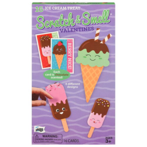 Mello Smello Cards, Scratch & Smell, Valentines, Ice Cream Treat, Ages 3+