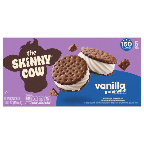 The Skinny Cow Skinny Cow Vanilla Gone Wild Ice Cream Sandwiches, 6 Count