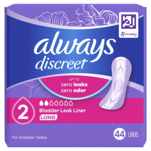 Always Discreet Incontinence Panty Liners, 2, Very Light