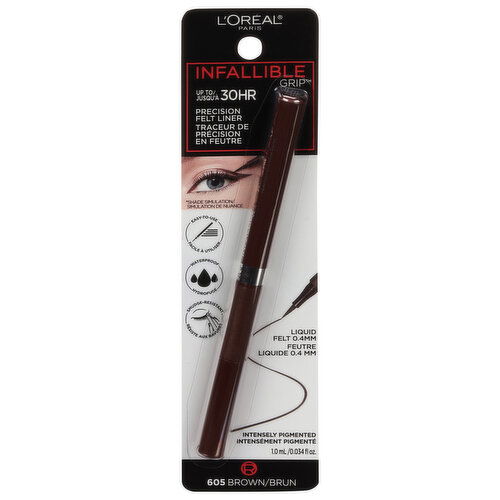 L'Oreal Infallible Grip Felt Liner, Precision, Brown 605