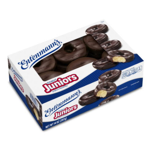 Entenmann's Rich Frosted Chocolate Donut Juniors, 12 count, 14 oz