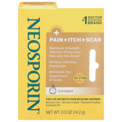 Neosporin Pain + Itch + Scar Ointment, Maximum Strength, No Sting