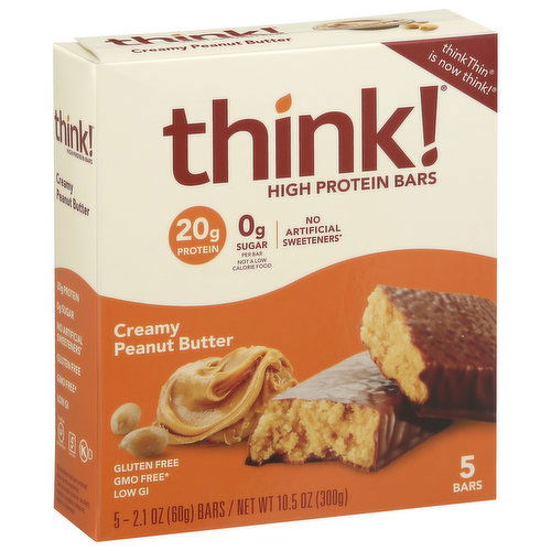 Think! Protein Bar, High Protein, Creamy Peanut Butter