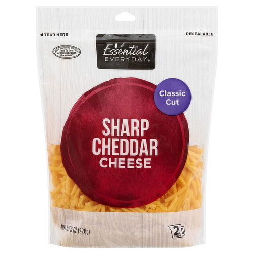 Essential Everyday Cheese, Sharp Cheddar, Classic Cut