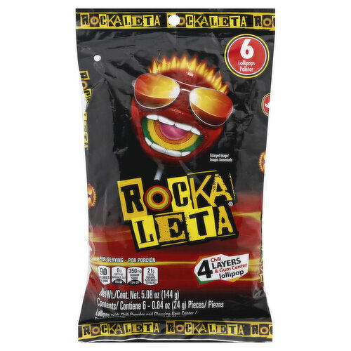 Rocka Leta Lollipop, 4 Layers, Chili & Gum Center