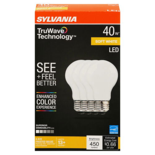 Sylvania TruWave Technology Light Bulbs, LED, Soft White, 5.5 Watts