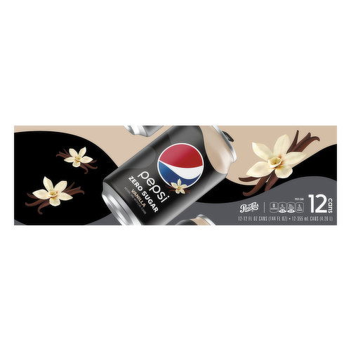 Pepsi Soda, Zero Sugar, Vanilla