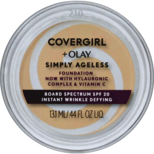CoverGirl + Olay Simply Ageless Foundation + Titanium Dioxide Sunscreen, Classic Tan 260