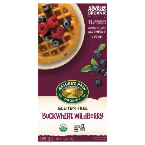 Nature's Path Organic Waffles, Gluten Free, Buckwheat Wildberry