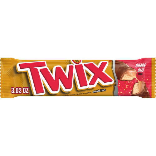 Twix TWIX Caramel Chocolate Cookie Candy Bar, Share Size, 3.02 oz