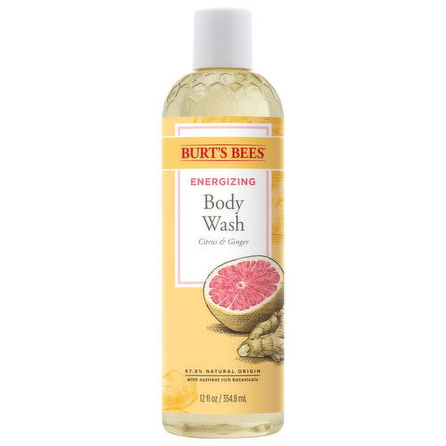 Burt's Bees Body Wash, Citrus & Ginger, Energizing