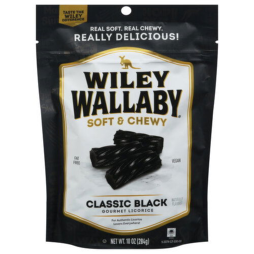 Wiley Wallaby Licorice, Gourmet, Classic Black, Soft & Chewy