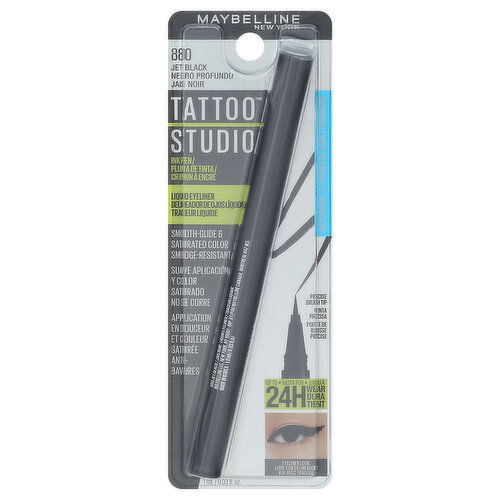 Maybelline Tattoo Studio Liquid Eyeliner, Ink Pen, Jet Black 880