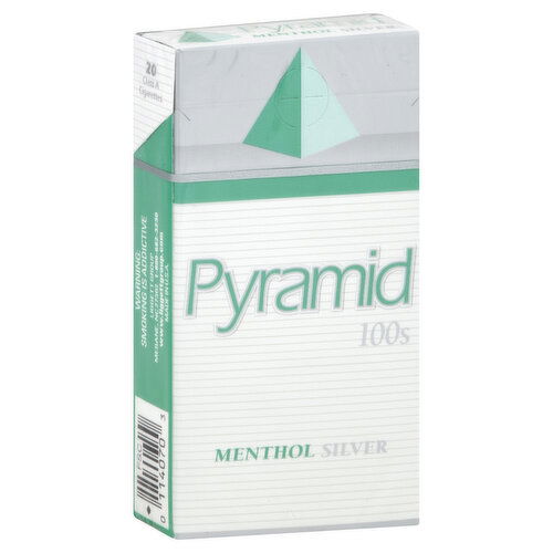 Pyramid Cigarettes, Menthol Silver, 100s, Box