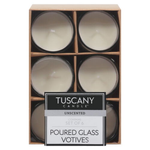 Tuscany Candle Candle, Poured Glass Votives, Unscented