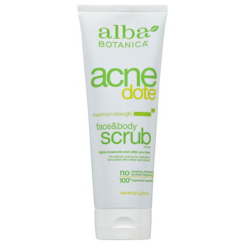 Alba Botanica Acne Dote Maximum Strength Face & Body Scrub