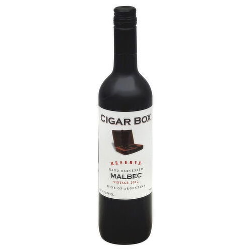 Cigar Box Malbec, Reserve, Wine of Argentina, Vintage 2012