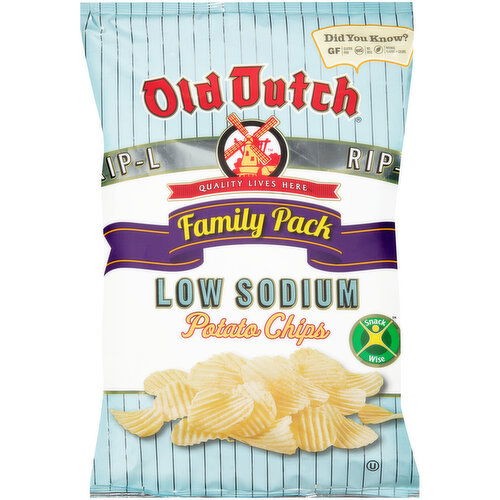 Old Dutch Foods Family Pack RIP-L Low Sodium Potato Chips