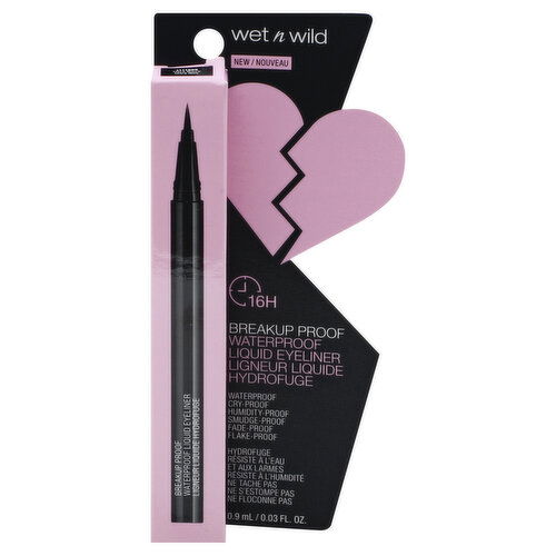 Wet n Wild Breakup Proof Liquid Eyeliner, Waterproof, Ultra Black 1111509
