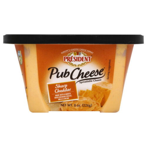 President Pub Cheese Sharp Cheddar Spreadable Cheese