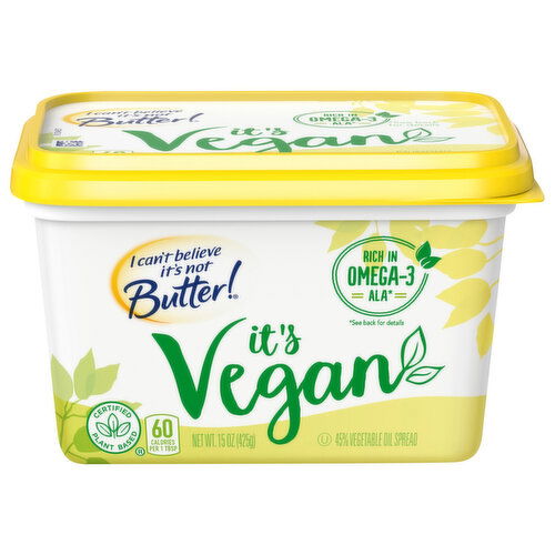 I Can't Believe It's Not Butter! Vegan Vegetable Oil Spread