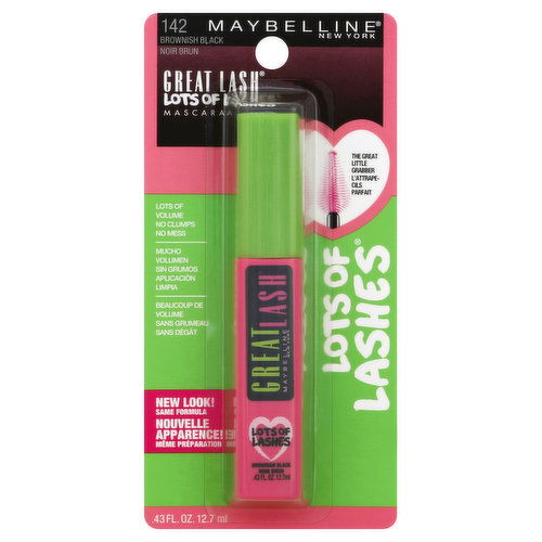 maybelline Great Lash Lots of Lashes Mascara, Brownish Black 142