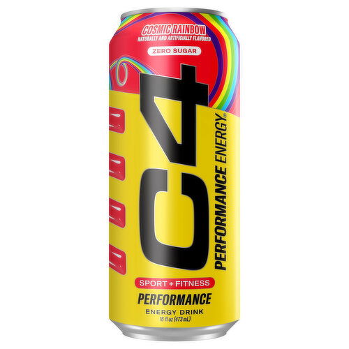 C4 Performance Energy Energy Drink, Zero Sugar, Cosmic Rainbow, Sport + Fitness