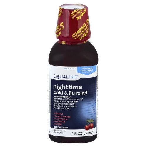 Equaline Cold & Flu Relief, Nighttime, Cherry Flavor