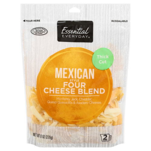 Essential Everyday Cheese Blend, Four, Mexican Style, Thick Cut