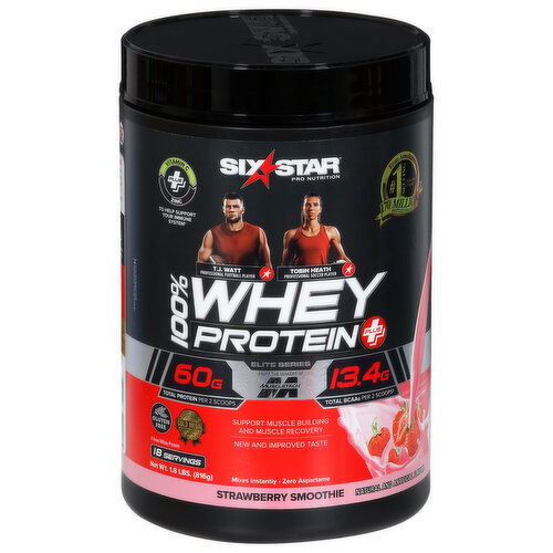 Six Star Pro Nutrition 100% Whey Protein Plus, Elite Series, Strawberry Smoothie