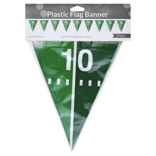 Creative Converting Banner, Plastic Flag, Football Field