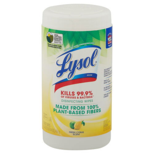 Lysol Disinfecting Wipes, Fresh Citrus Scent