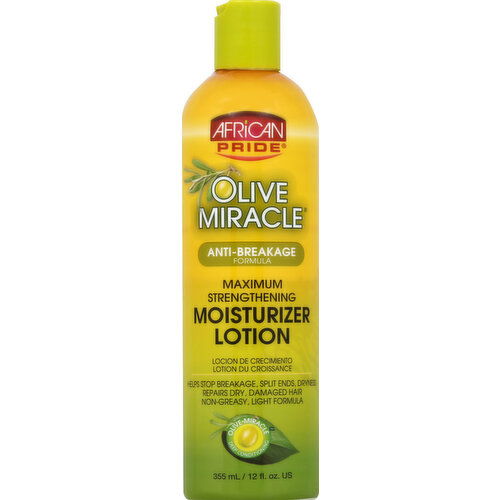 African Pride Olive Miracle Moisturizer Lotion, Maximum Strengthening