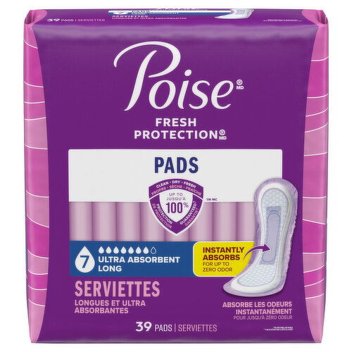 Poise Fresh Protection Ultra Absorbent Long Pads