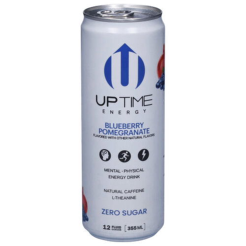 Uptime Energy Drink, Zero Sugar, Blueberry Pomegranate