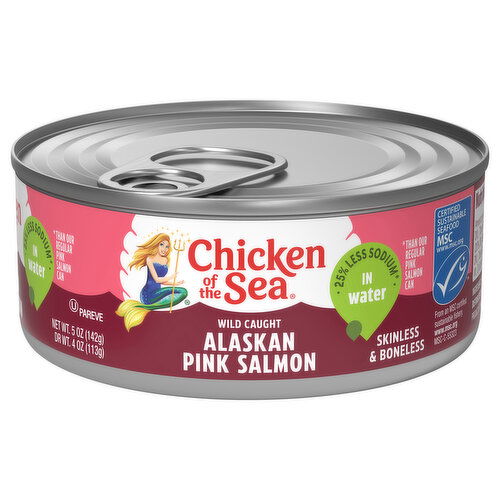 Chicken of the Sea Alaskan Pink Salmon, in Water, Skinless & Boneless, Wild-Caught