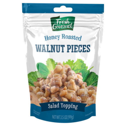 Fresh Gourmet Salad Topping, Walnut Pieces, Honey Roasted