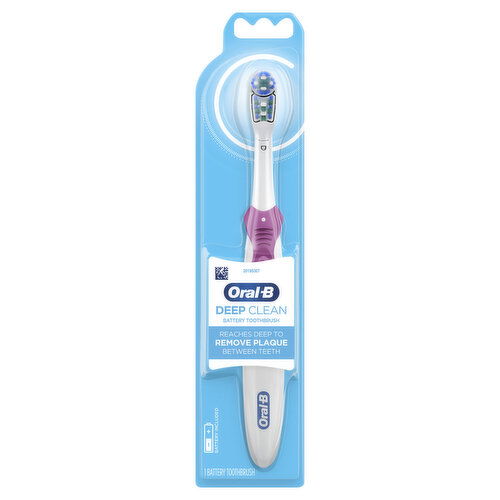 Oral-B Cross Action Power Oral-B Complete Deep Clean Battery Powered Electric Toothbrush, 1 Count, Colors May Vary