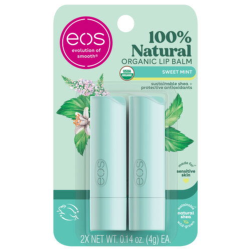 EOS Lip Balm, Organic, Sweet Mint, 100% Natural