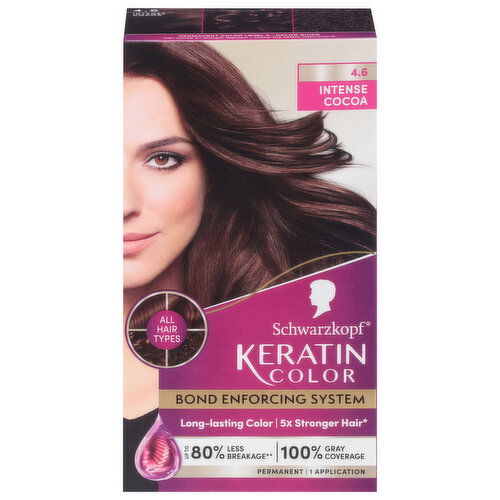 Schwarzkopf Hair Color, Permanent, Intense Cocoa 4.6