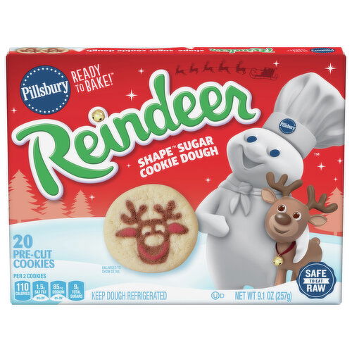 Pillsbury Ready to Bake! Reindeer Shape Sugar Cookie Dough