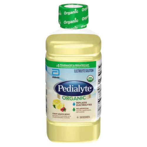 Pedialyte Electrolyte Solution, Organic, Crisp Lemon Berry