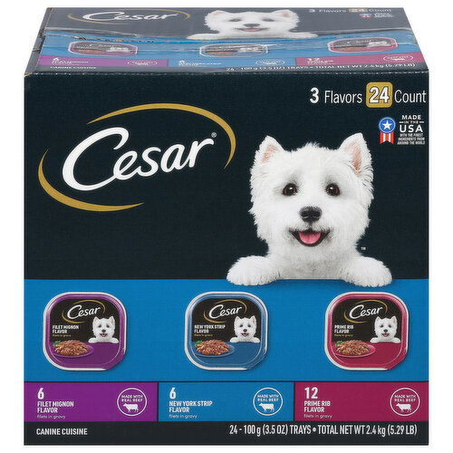 Cesar Filets in Gravy Filet Mignon Flavor/New York Strip Flavor/Prime Rib Flavor Canine Cuisine
